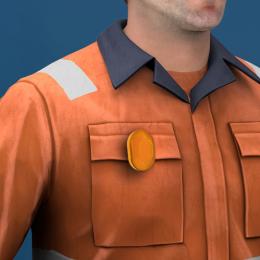 Railway Worker with Alerting Device